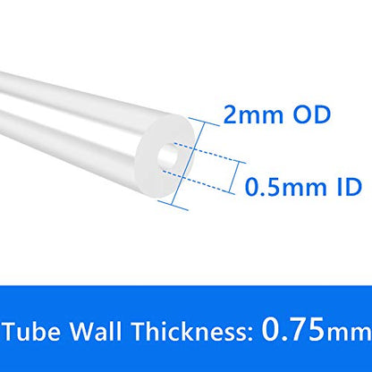 Quickun Pure Silicone Tubing, 0.5mm ID x 2mm OD High Temp Food Grade Tube Pure Silicone Hose Tube for Home Brewing, Beer Line, Kegerator, Wine Making, Aquaponics, Air Hose by Proper Pour (9.84 Ft) - size: 0.5mmx2mm, style: 9.84Ft (3meters)