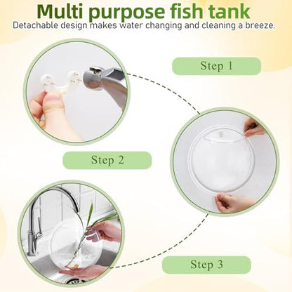 iplusmile Wall Mounted Planter 6.7 Inch, Clear Acrylic Hanging Bubble Vase for Plant Propagation Air Plants, Shatterproof Round Terrarium Bowl for Home Office Decor - size: 7 Inch
