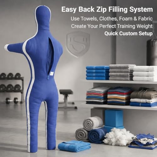 MMA Sports Brazilian JIU Jitsu Grappling Submission Throwing Dummy Punching Heavy Bag Kick Boxing Dummies UNFILLED - color: Blue-3, size: 6ft, style: Standing