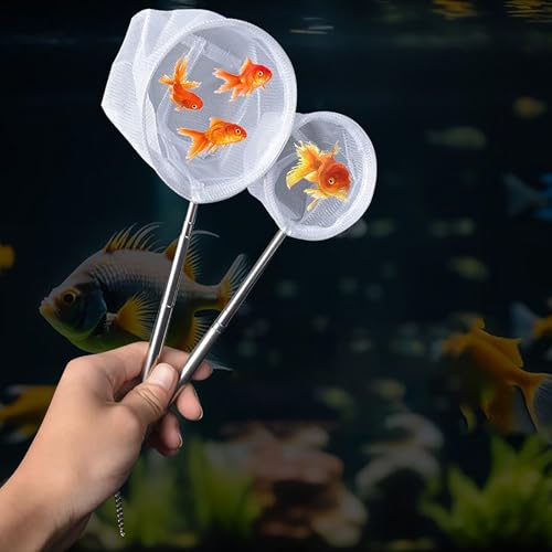 Aquarium Fish Fishing Net Stainless Steel Retractable Small Shrimp Fishing Nets Fish Accessories for Tank Cleaner Tool - size: A
