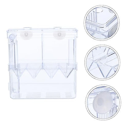 POPETPOP Breeding Tank Aquarium Isolation Box for Fish Cup Design for Betta and Guppy Hatchery Made from Material Easy to Install Observation of Fish Conditions