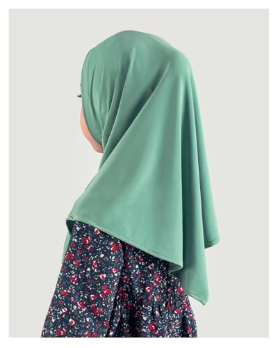 Modefa Islamic Girl Child Practical Amira Hijab Two Piece Muslim Scarf & Bonnet - Instant Easy Hijab - color: Mint Jade