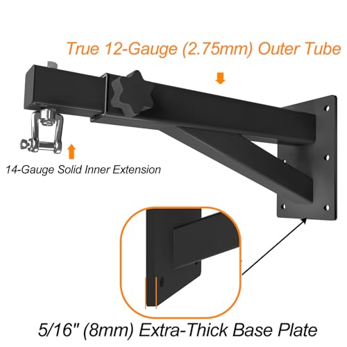 Heavy Bag & Punching Bag Hanger, Wall, Ceiling, Beam Mount Options | 900 LBS Capacity, 360° Swivel, Rust-Proof, Thick Steel Boxing Mount for MMA, Muay Thai & Home Gym (Multiple Mounting Options) - color: Wall Mount - Extendable Arm