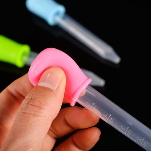 5ml Dropper Pipette Silicone Dropper Pipette Multiple Colors Suitable for Candy Molds, Gummy Bears, Gelatin Makers, Petroleum Science, Crafts, Experimental Plastic Dropper Pipettes (10 Pack)