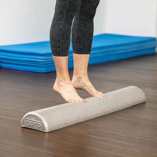 OPTP Silver AXIS Moderately Firm Foam Roller – Half-Round, Silver, 36" x 3" | Moderate density for sports medicine, physical therapy, Pilates, yoga, trigger point myofascial release, Heat-molded EPP foam - size: Silver - 36" x 3" Half-round