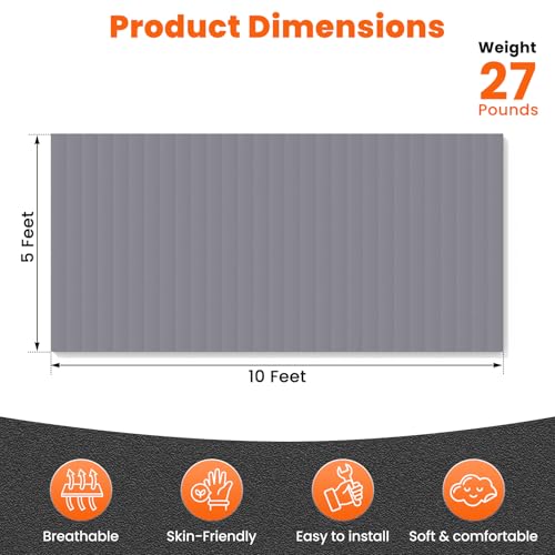 5'x10' Wrestling Mat, 1.2in Thick Roll-Up Jiu Jitsu Home Gym Mat | Waterproof Textured PVC Surface, Easy to Clean & Store, Lightweight & Portable, Ideal for Home Gym, Martial Arts & Stretching - color: Gray