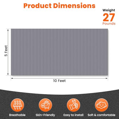5'x10' Wrestling Mat, 1.2in Thick Roll-Up Jiu Jitsu Home Gym Mat | Waterproof Textured PVC Surface, Easy to Clean & Store, Lightweight & Portable, Ideal for Home Gym, Martial Arts & Stretching - color: Gray