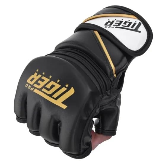 MMA Grappling Gloves: Durable Maya Hide Leather, PC-3 Shock Padding & Quick-EZ Wrist Support - size: X-Large