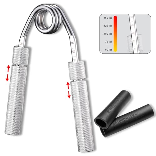 Adjustable Hand Grip Strength Trainer, Full Aluminum Alloy Handle, Grip Strength Adjustable Range 50-150 lbs