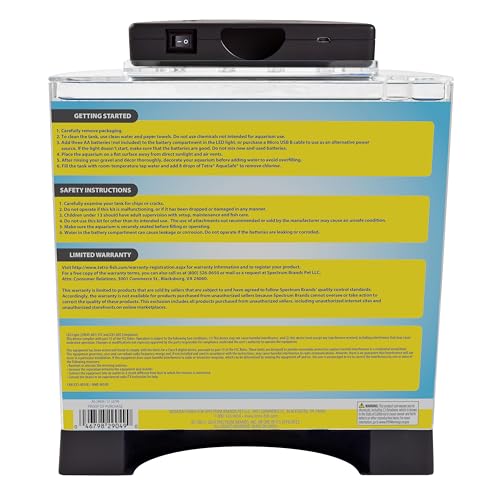 Tetra 1 Gallon Half Moon Small Fish Tank w/Movable LED Light, for Betta & Gold Fish, Aquarium | (Pack of 3) - size: 9"W,10.5"H,4.5"D (Pack of 3)