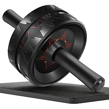 AB Roller Wheel - Ab Roller for Abdominal Workout and Core Strength Training, Portable Ab Wheel Roller Exercise for Men Women Fitness Lover, No Noise Ab Wheels with Thick Knee Pad for Home Gym &Travel