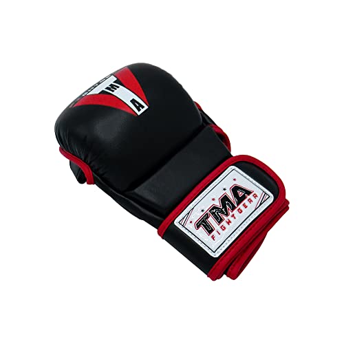TMA MMA Gloves Sparring Grappling, Hybrid Martial Arts Mitts Men Women, Muay Thai, Punching Bag Kickboxing - size: Small-Medium
