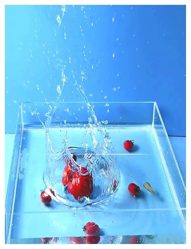 Transparent Acrylic Photography Fish Tank - Shallow Sink Multiple Sizes (60x50x10cm/23.6x19.6x3.93in) for tic Displays & Creative Projects - size: 60x50x10cm/23.6x19.6x3.93in