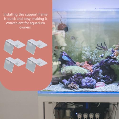 POPETPOP 4pcs Heavy Duty Stainless Steel Fish Tank Glass Cover Bracket Support for Aquarium Lid Holder Resistant for Thick Glass Aquariums