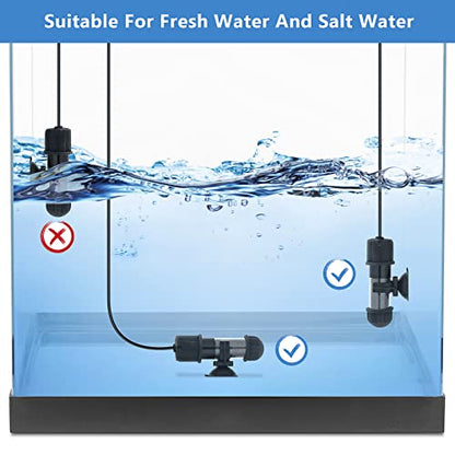 hygger Small Aquarium Betta Heater, Submersible Fish Tank Heater 10W/25W/50W/100W with LED Digital Display, Suitable for Marine Saltwater and Freshwater up to 5/10/16/26 Gallon - size: 50W