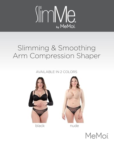 SlimMe Long Sleeve Arm Shapewear, Arm Slimming Sleeves for Women, Tightens and Smooths Arms, Bolero Style - Small to Queen 2 - color: Black, size: Large