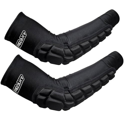 Frelaxy Elbow Pads, Padded Arm Sleeves for Volleyball and Football, 2 Pack - color: Black, size: X-Large