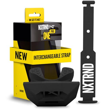 Nxtrnd One Pro Football Mouth Guard, Interchangeable Strap, Fits Adult & Youth (Black) - color: Black Pro
