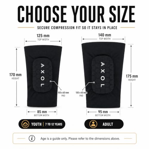 AXOL Built in Sleeve Shin Pads | Ultra Protection Gel Shin Guards - size: Adult (13+)