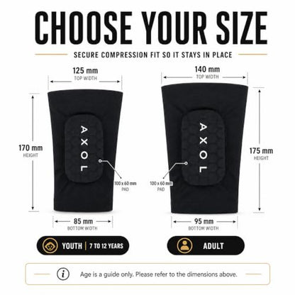 AXOL Built in Sleeve Shin Pads | Ultra Protection Gel Shin Guards - size: Adult (13+)