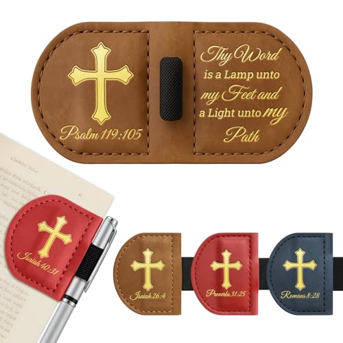Personalized Magnetic Bookmarks,Bible Bookmark(Brown，Psalm 119：105) - color: Brown, size: Psalm 119：105
