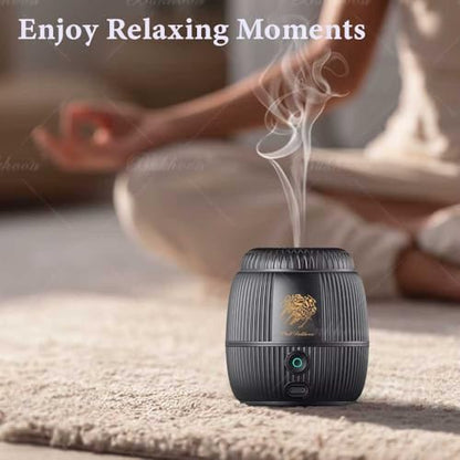Portable USB Smart Incense Burner, Rechargeable Mini Arabic Electric Oud Scent Holder, Electronic Bukhoor Diffuser for Home, Office, Car, Ramadan & Eid Gifts