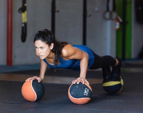 Valor Fitness 무게감 있는 의료용 볼 휴대용 고무 중간 볼 무게 코어 밸런스 복부 운동 장비 홈 체육관 운동 - color: 4.1kg(9파운드) 메디신 볼