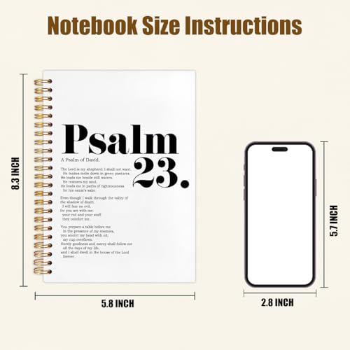 Likjad Christian Psalm 23 Spiral Notebook Journal 5.5x8.3, Bible Prayer Scripture Journals for Writing, Religious Christian Gifts for Women, Bible Verse Hardcover Notebooks for Note Taking - color: Psalm 23 Spiral