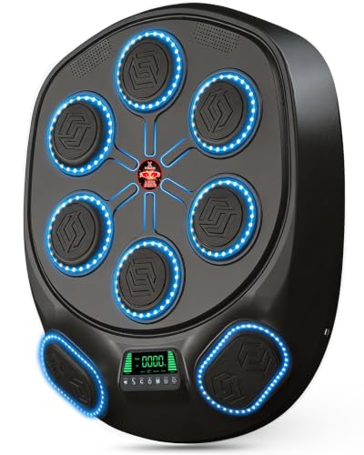 Smart Music Boxing Machine | 8 Target&Interactive Punching Trainer | ABS+EVA+PC Durable Construction | 5 Sensor Chips for Fast Punch Response | Secure Wall Mount | Fun Workout for Kids & Adults
