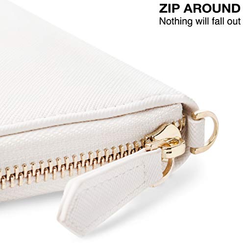 Travel Document Organizer - RFID Passport Wallet Case Family Holder Id Wristlet - color: Family White