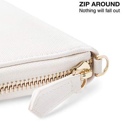 Travel Document Organizer - RFID Passport Wallet Case Family Holder Id Wristlet - color: Family White