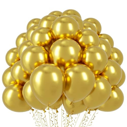 Voircoloria 110pcs Metallic Gold Chrome Latex Party Balloons, 12inch - color: 05 Metallic Gold, size: 12 inch - 110pcs