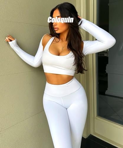 Women Bolero Shrug Long Sleeve Open Front Workout Ballet Shrug Arm Sleeves - color: White, size: X-Small