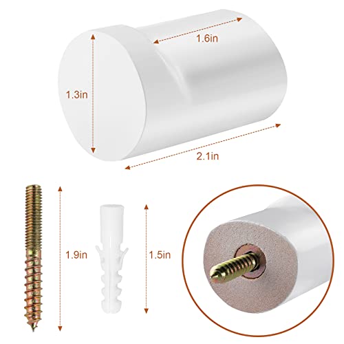 bsdonte 나무 벽 후크, 4팩 화이트 장식 코트 후크 벽걸이, 모던 모자 후크 튼튼한 입구 벽 행거 지갑, 타월, 옷, 백팩 걸 수 있음 - color: 화이트., size: 4 Pack