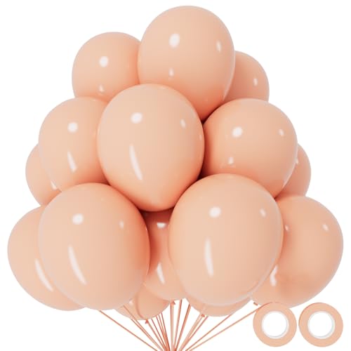 110pcs Pastel Orange Balloon 12 Inch, Pastel Orange Latex Balloons for Birthday Party Baby Shower Wedding(with 2 Ribbons). - color: A10-pastel Orange, size: 12inch(normal)