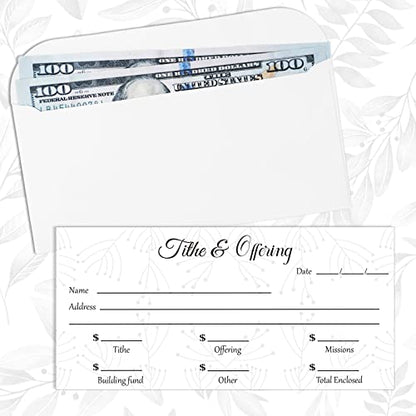 Eaasty 200 Pieces Church Offering Envelopes My Offering Bill Size Envelope Church Tithe Envelopes for Donations, Religious Occasions(Elegant Style) - style: Elegant Style