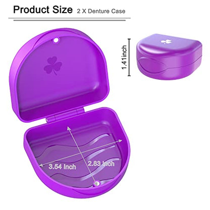 Retainer Case Denture Case: BVN Orthodontic Dental Case, Slim Braces Case, Mouth Guard Case, Denture Box, Teeth Aligner Case, Night Guard Case Container Storage Holder Purple - color: Purple