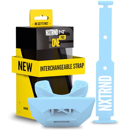 Nxtrnd One Pro Football Mouth Guard, Interchangeable Strap, Fits Adult & Youth (Columbia Blue) - color: Columbia Blue Pro