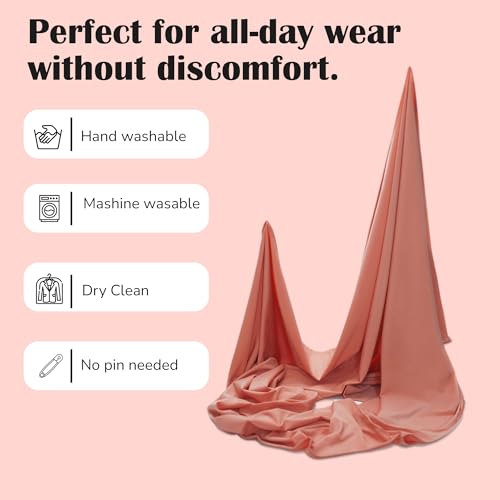 Premium Jersey Hijab Scarves -Turban Head Wraps for Women, Fashion Headbands Long Plain Muslim Shawls - color: Light Orange