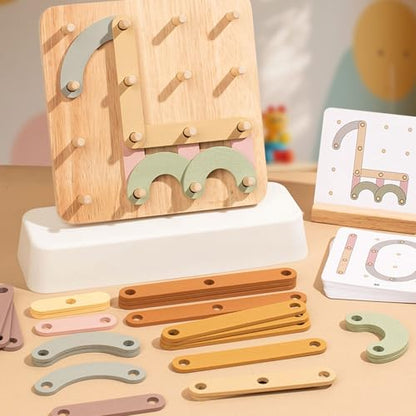 Wooden Letter Number Construction Puzzle Activity Set, Made from Safe Materials, Ideal for Teaching Aid, for Family Bonding, Wooden Letter and Number Construction Activity
