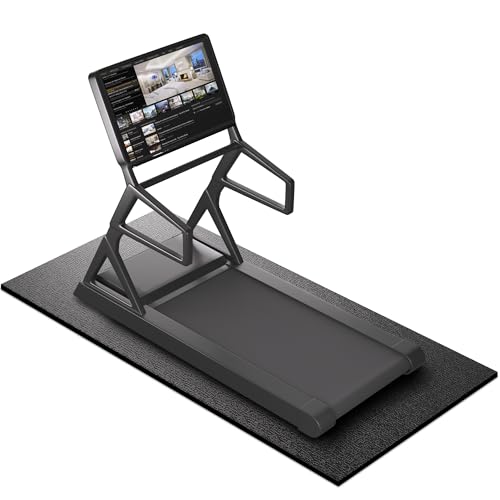 GymCope Treadmill Mat for Hardwood Floor Carpet 7'x3'/6'x3'/6'x2.5'/4'x2' | 6mm Thick Exercise Equipment Gym Mat, Compatible with Peloton Bike, Indoor Spin Bike, Elliptical - color: 72"x36"x6mm-black