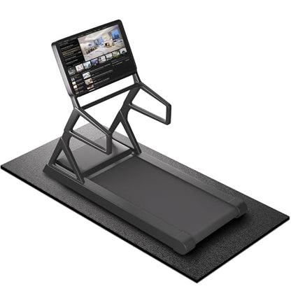 GymCope Treadmill Mat for Hardwood Floor Carpet 7'x3'/6'x3'/6'x2.5'/4'x2' | 6mm Thick Exercise Equipment Gym Mat, Compatible with Peloton Bike, Indoor Spin Bike, Elliptical - color: 72"x36"x6mm-black