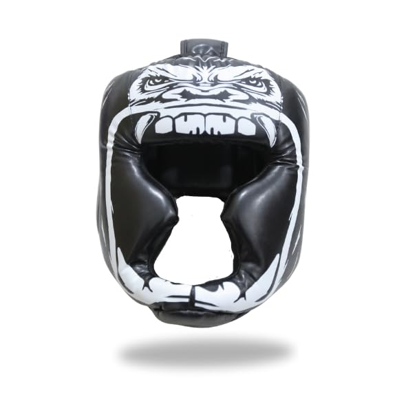 TRAINED Boxing Headgear Black S/L Use for MMA Training Kickboxing, Muay Thai, Sparring, Karate and Taekwondo Head Guard. - size: Small, style: Gorilla