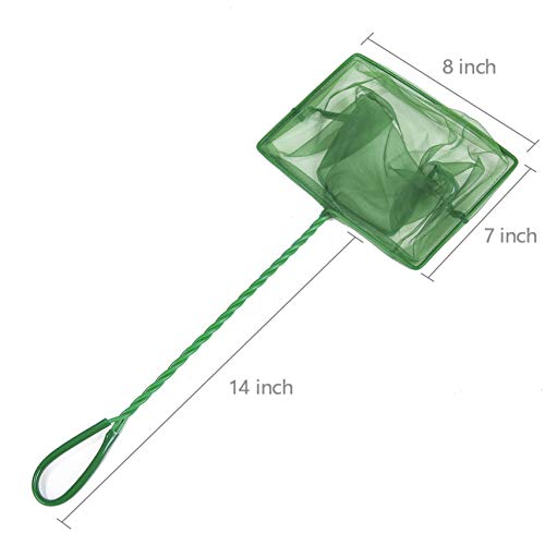 Aquarium Fishing Net Fish Tank Cleaning Tools Fine Mesh Net with Plastic Handle Green 8 Inch - size: 8 Inch (Pack of 2)