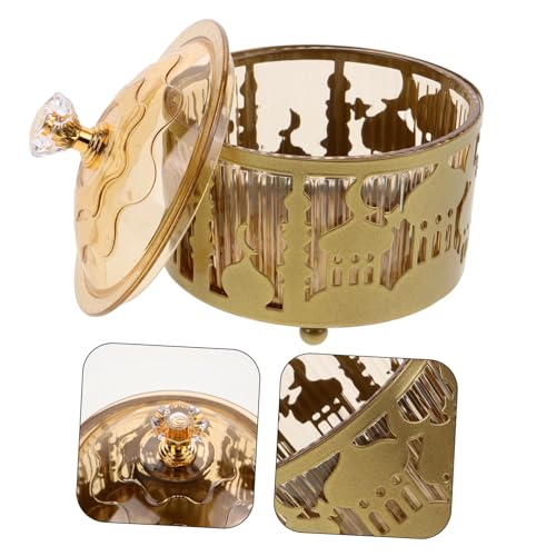 ABOOFAN Metal Tray Eid Mubarak Candy Tray Dessert Serving Dried Fruit Container Eid Candy Dish Mubarak Dessert Ramadan Plates Tableware Box Plastic