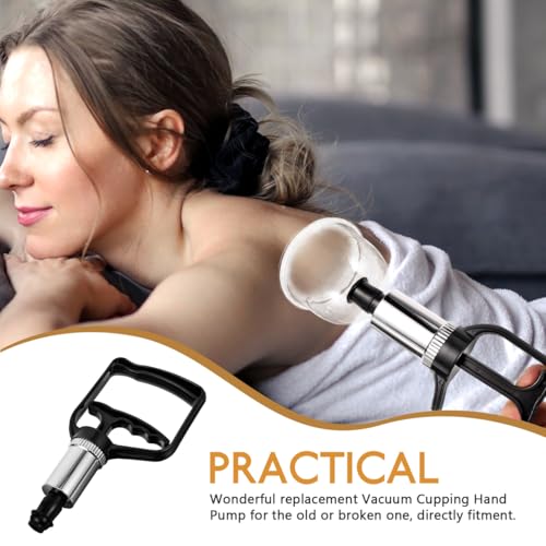 Cupping Pump Hand Vacuum Pump Replacement Strong Suction Manual Pressure Cupping Tool for Muscles, Physical Therapy