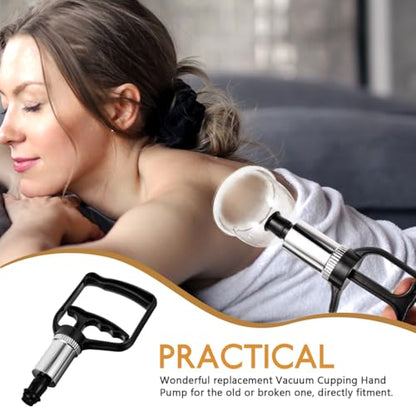 Cupping Pump Hand Vacuum Pump Replacement Strong Suction Manual Pressure Cupping Tool for Muscles, Physical Therapy