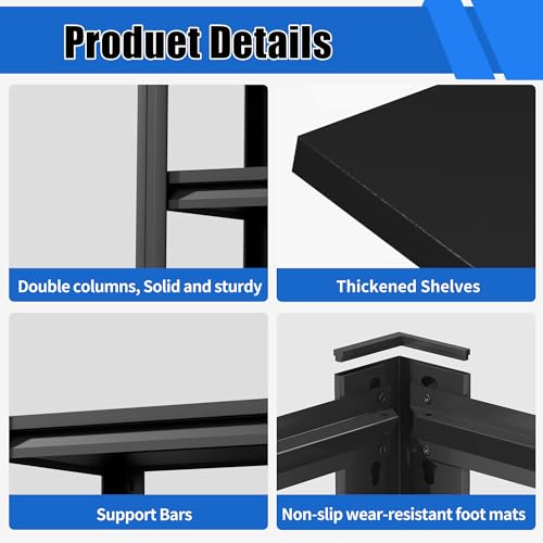 Fish Tank Stand 48" x 18" x 39", 990 lbs Capacity Aquarium Stand with 3 Adjustable Shelves, for 30-40 Gallon Tank, Black