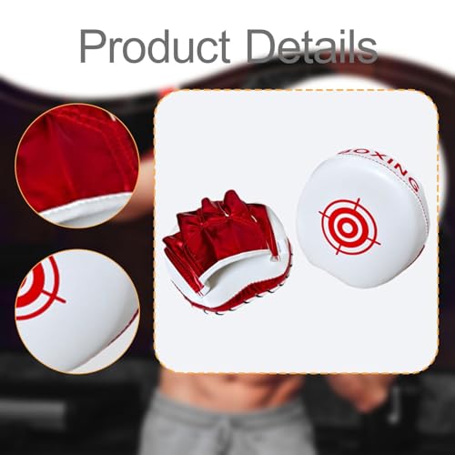 Curved Focus Punching Mitts Hand Professional 16x17x4.5cm Punch Pads PU Leather - color: Red