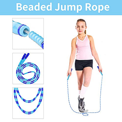 Leeboom Jump Rope, Adjustable Length Tangle-Free Segmented Soft Beaded Skipping Rope, Fitness Jump Rope for Kids, Man, and Women Weight Loss 9.2 Feet - color: Pink